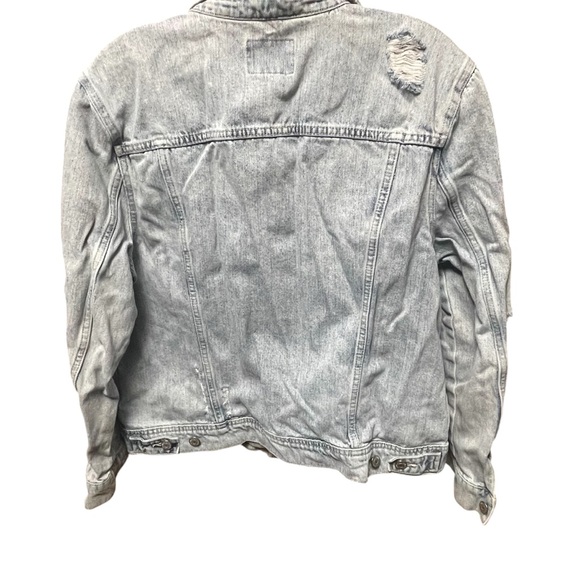 Old Navy Women's Distressed Blue Jean Jacket XL 100% Cotton - Picture 2 of 7